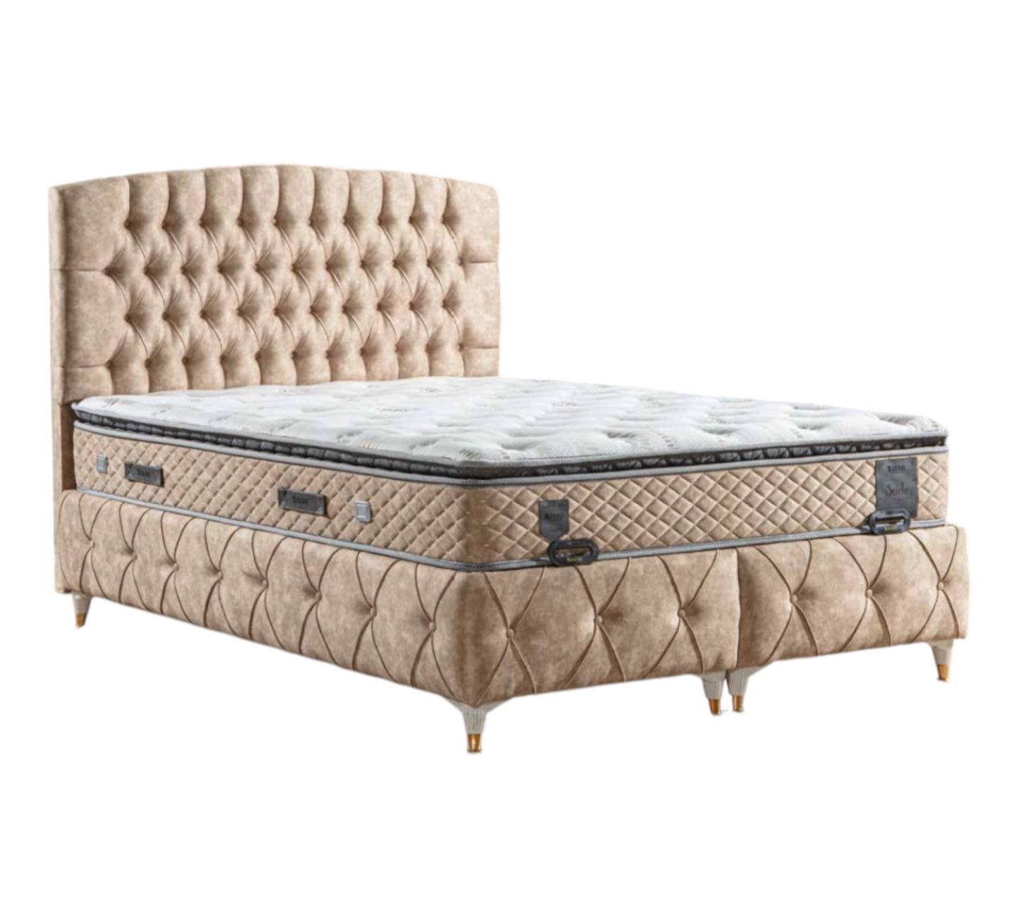 Sude Boxspringbett mit Stauraum und Matratze