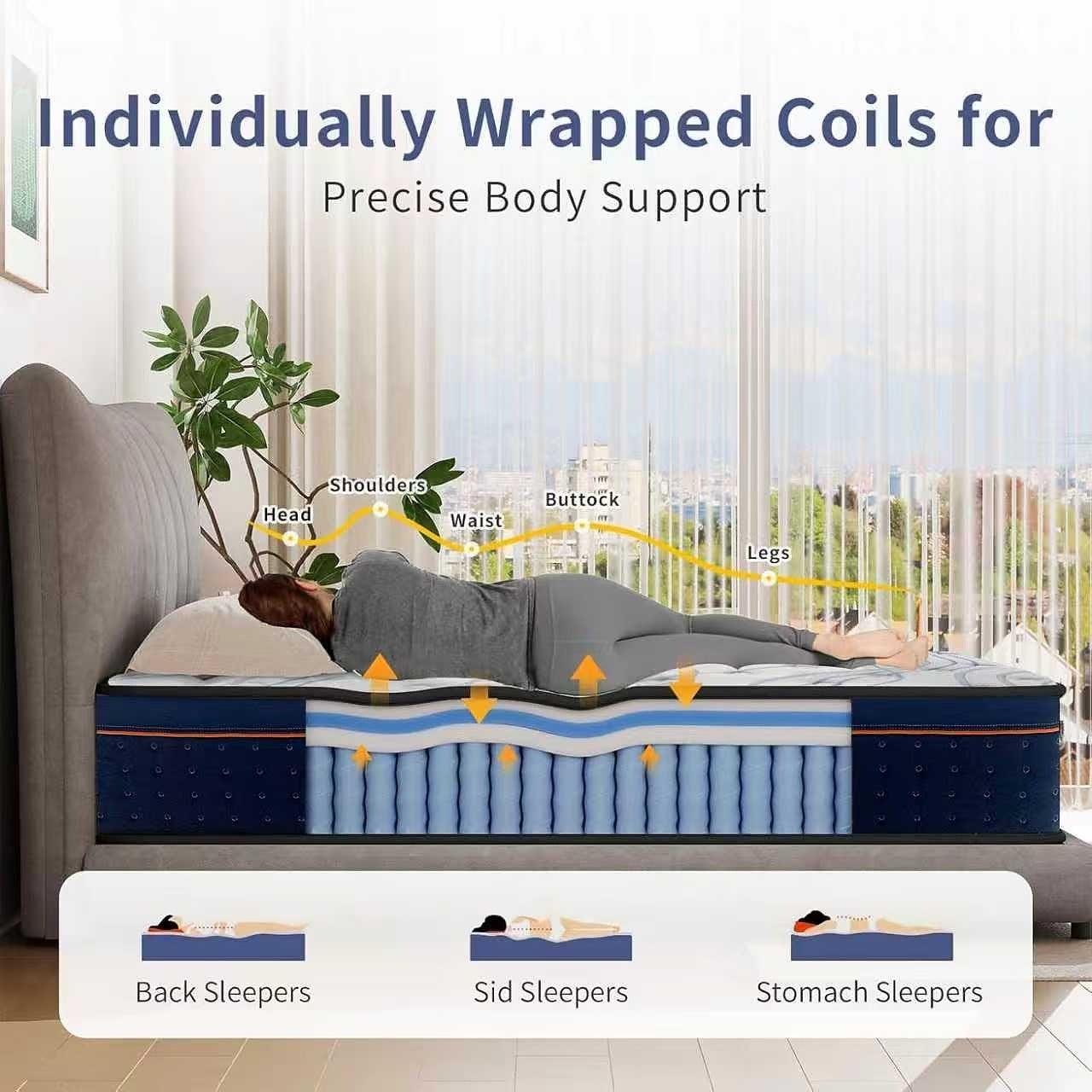 Mozondo Matratze  Hybrid- Taschenfederkernmatratze 90x200cm